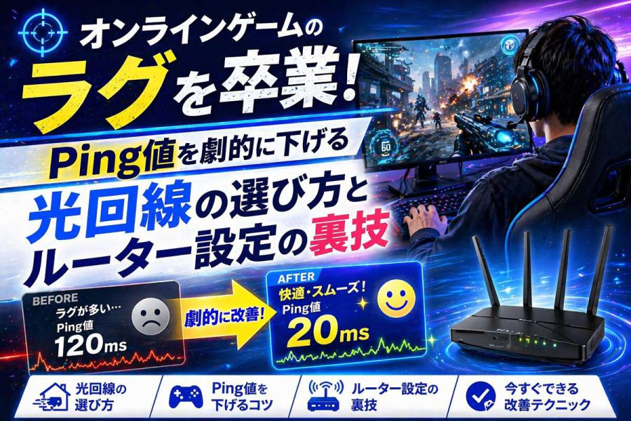 オンラインゲームのラグを卒業!Ping値を劇的に下げる光回線の選び方とルーター設定の裏技