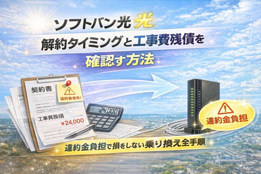 ソフトバンク光の解約タイミングと工事費残債を確認する方法|違約金負担で損をしない乗り換え全手順