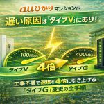 auひかりマンションが遅い原因は「タイプV」にあり！工事不要で速度を4倍に引き上げる「タイプG」変更の全手順