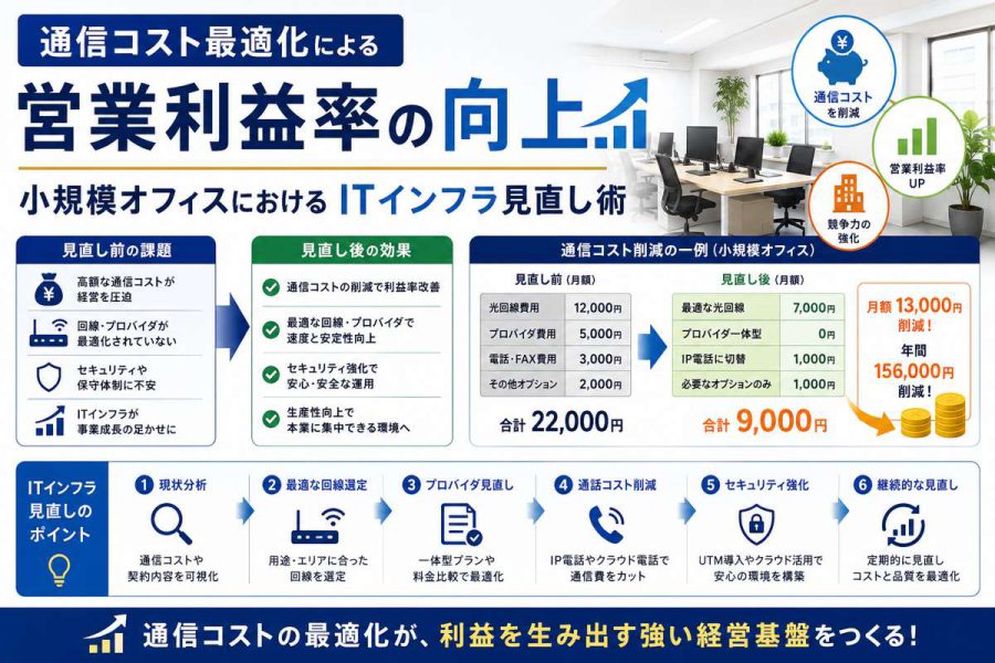 通信コスト最適化による営業利益率の向上|小規模オフィスにおけるITインフラ見直し術