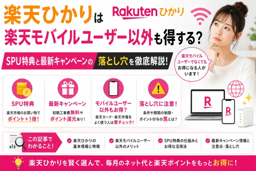 楽天ひかりは楽天モバイルユーザー以外も得する？SPU特典と最新キャンペーンの落とし穴
