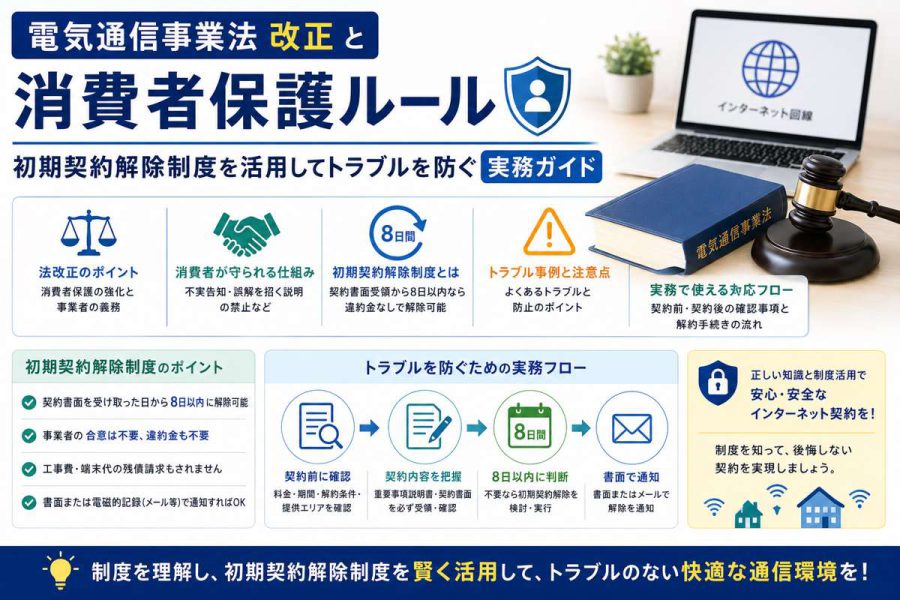 電気通信事業法改正と消費者保護ルール|初期契約解除制度を活用してトラブルを防ぐ実務ガイド